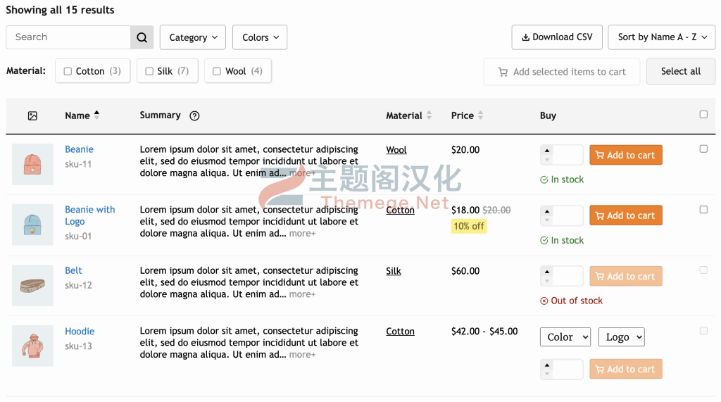 产品表格布局展示插件WooCommerce Product Table PRO 2.5.1 - 图片2