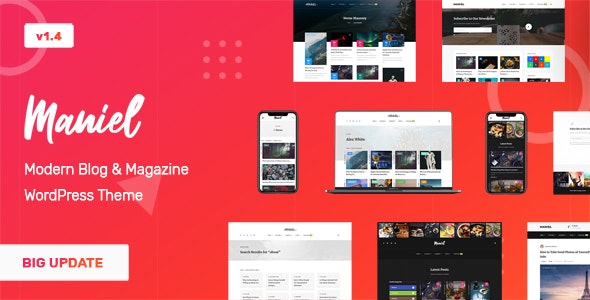 WordPress主题Maniel 1.5 响应式杂志博客自媒体网站WP主题 WordPress主题Maniel 1.5 响应式杂志博客自媒体网站WP主题