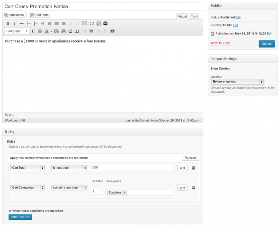 基于条件规则动态显示内容WooCommerce Conditional Content 2.1.8-1