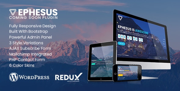 WordPress插件Ephesus 1.3 创意即将推出/建设中页面插件 WordPress插件Ephesus 1.3 创意即将推出/建设中页面插件