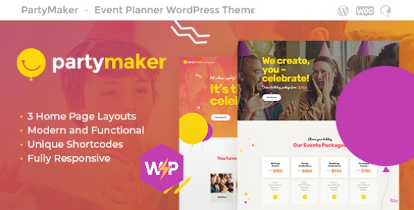PartyMaker活动策划和婚庆企业网站WordPress主题 - 图片1 PartyMaker活动策划和婚庆企业网站WordPress主题 - 图片1