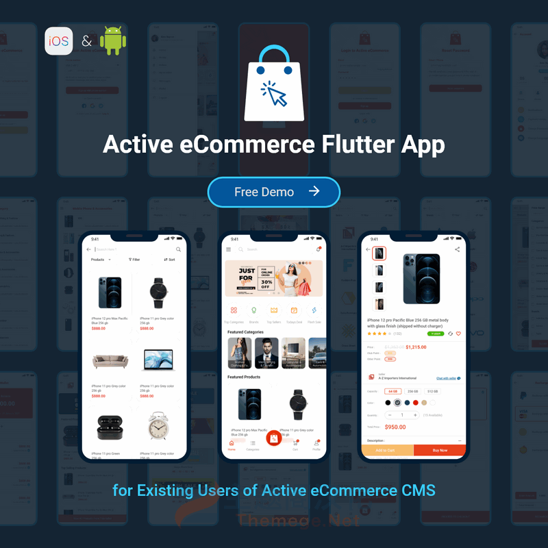 Active eCommerce Flutter App(v5.7)跨境电商购物平台Flutter双端APP源码 - 图片2