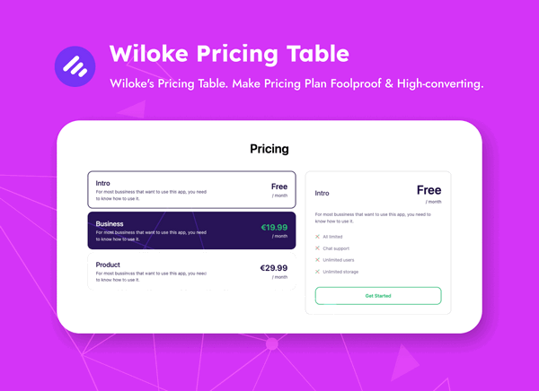 [1.0]Wiloke Pricing Table订阅计划价格表Elementor扩展插件 - 图片3