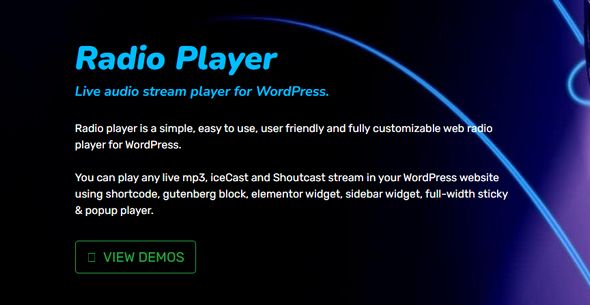 Radio Player Pro网络广播实时音频流播放器WordPress插件V2.0.76 Radio Player Pro网络广播实时音频流播放器WordPress插件V2.0.76
