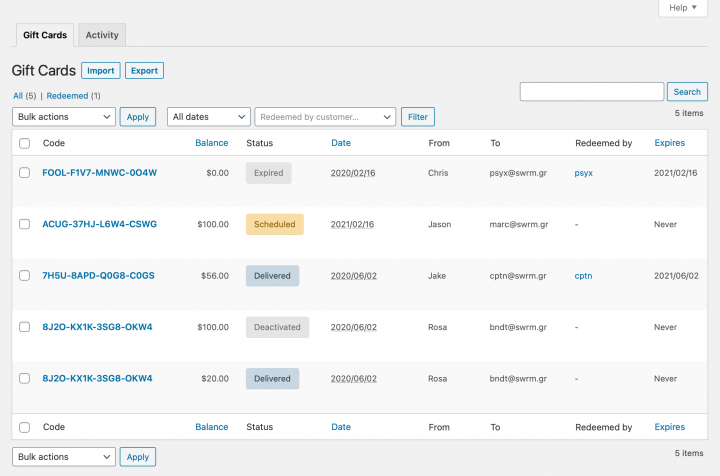 [1.10.3]Woocommerce Gift Cards预付费电子购物卡礼券WooCommerce插件-3