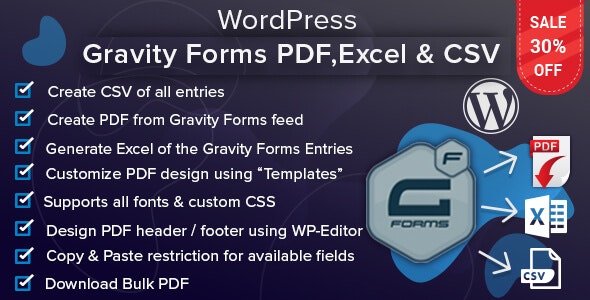 FormsExcel V1.7.2 将GF表单条目导出到PDF、Excel和CSV文件 FormsExcel V1.7.2 将GF表单条目导出到PDF、Excel和CSV文件