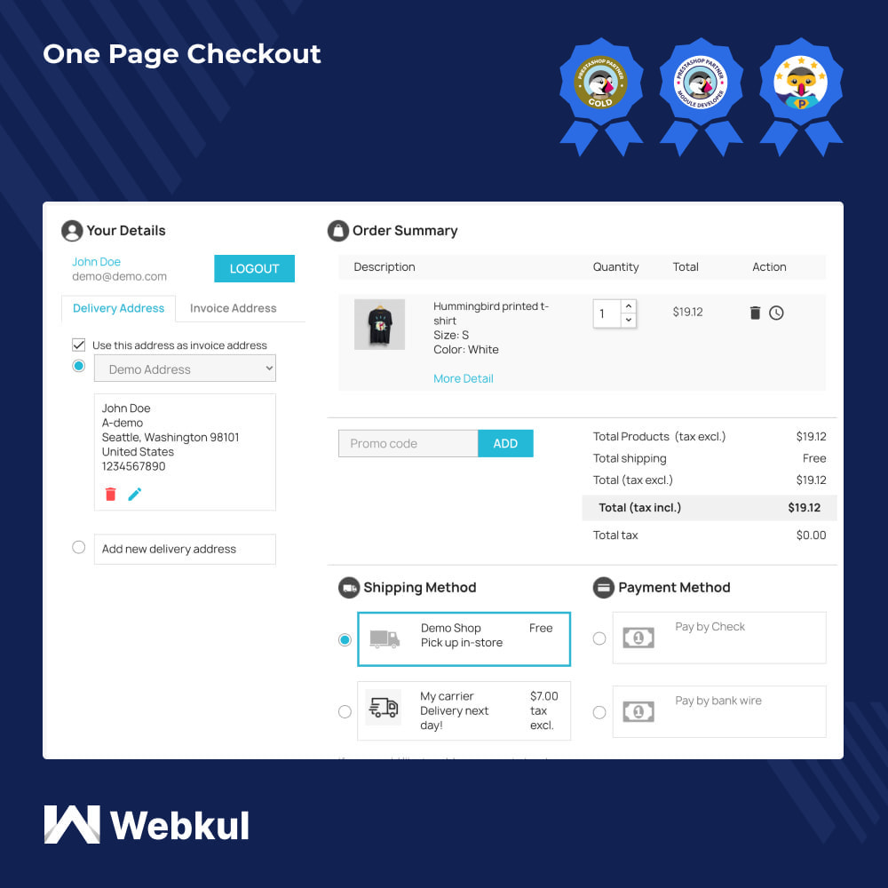 Webkul OPCheckout单页面快速结账流程优化Prestashop插件 - 图片3
