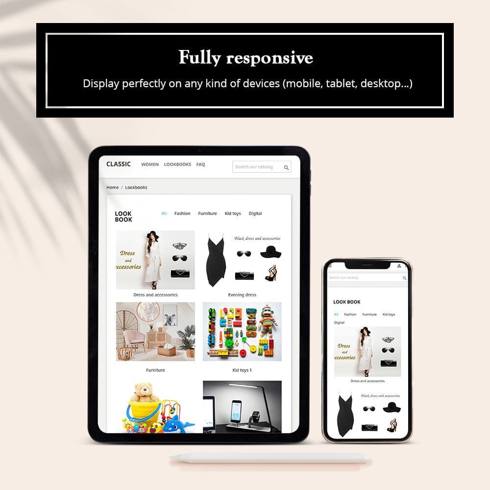 Lookbook(v2.2.6) 成套产品购物图集选购Prestashop插件 - 图片3