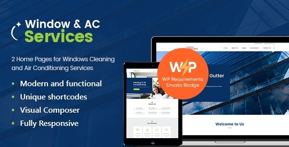 AC Services窗户清洁和空调供暖服务企业WordPress主题 1.2.10 AC Services窗户清洁和空调供暖服务企业WordPress主题 1.2.10