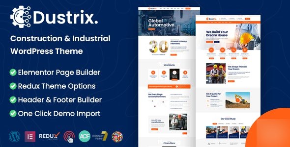 Dustrix建筑业和工业工厂网站建站WordPress主题V1.4.1 - 图片1 Dustrix建筑业和工业工厂网站建站WordPress主题V1.4.1 - 图片1