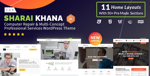 Sharai Khana电脑维修和多概念服务企业WordPress主题V1.3.5 - 图片1 Sharai Khana电脑维修和多概念服务企业WordPress主题V1.3.5 - 图片1