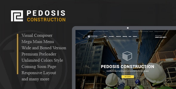 Pedosis建筑设计施工单位网站WordPress主题 1.0 Pedosis建筑设计施工单位网站WordPress主题 1.0