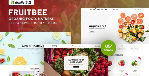 FruitBee天然有机食品跨境电商销售平台Shopify主题1.0 FruitBee天然有机食品跨境电商销售平台Shopify主题1.0