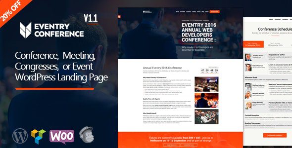 Eventry会议活动举办落地页WordPress主题V1.3.1 Eventry会议活动举办落地页WordPress主题V1.3.1