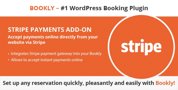 Stripe Add-on预约预订Stripe付款网关Bookly组件V3.8 Stripe Add-on预约预订Stripe付款网关Bookly组件V3.8