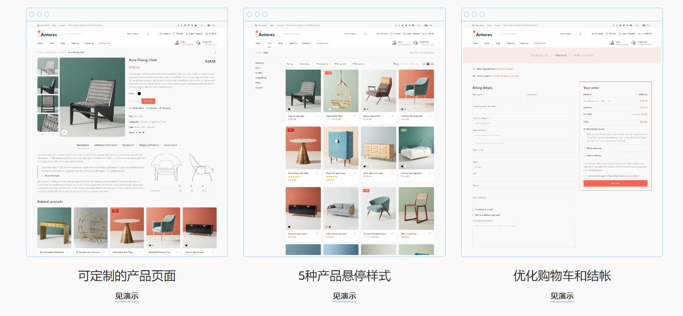 Antares中文汉化版1.6.0 家具和室内装饰品跨境电商WooCommerce主题 - 图片2