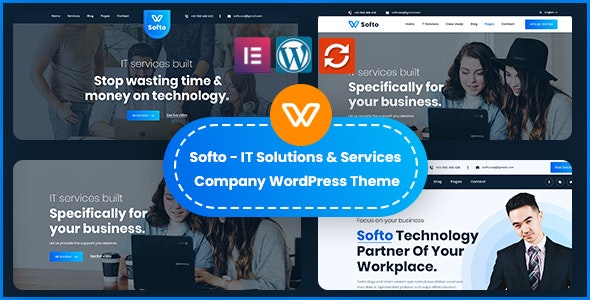 Softo初创企业IT解决方案和服务网站WordPress主题V1.1 Softo初创企业IT解决方案和服务网站WordPress主题V1.1