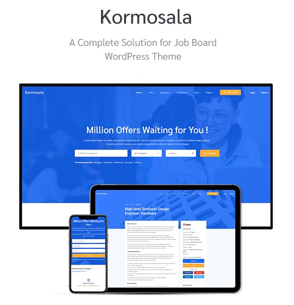 Kormosala 1.0.66_蓝色风格求职招聘网WordPress主题 Kormosala 1.0.66_蓝色风格求职招聘网WordPress主题