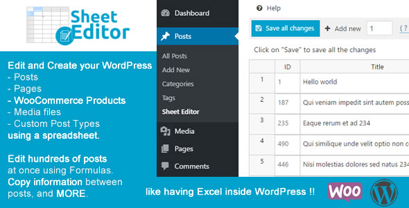 WP Sheet Editor组件WooCommerce Orders破解版V1.3.9 批量订单管理电子表格插件 WP Sheet Editor组件WooCommerce Orders破解版V1.3.9 批量订单管理电子表格插件