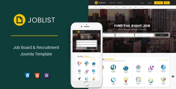 Sj JobList响应式求职招聘门户网站Joomla主题V4.1.0 Sj JobList响应式求职招聘门户网站Joomla主题V4.1.0