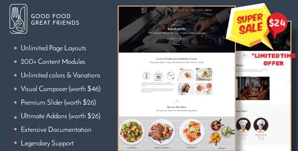 Ratatouille餐饮企业网站WordPress主题V1.2.7 Ratatouille餐饮企业网站WordPress主题V1.2.7