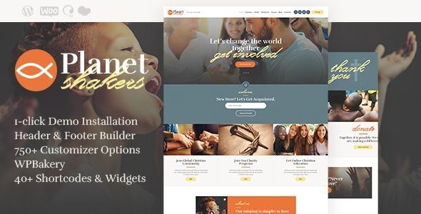 Planet Shakers教会教堂与宗教网站WordPress主题V1.0.6 Planet Shakers教会教堂与宗教网站WordPress主题V1.0.6