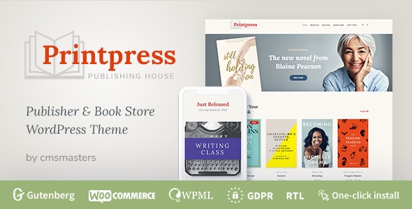 Printpress WordPress主题_图书出版社和书店网站模板 - 图片1 Printpress WordPress主题_图书出版社和书店网站模板 - 图片1