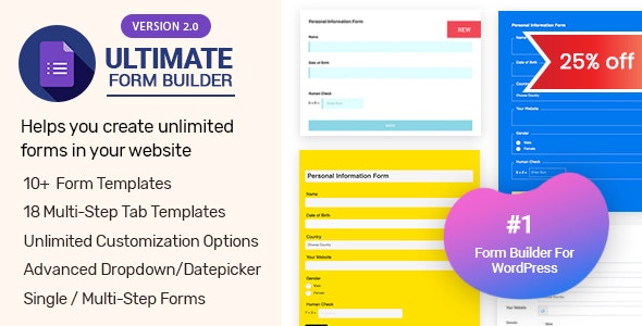 Ultimate Form Builder表单构建器WordPress插件V2.0.4 - 图片1 Ultimate Form Builder表单构建器WordPress插件V2.0.4 - 图片1
