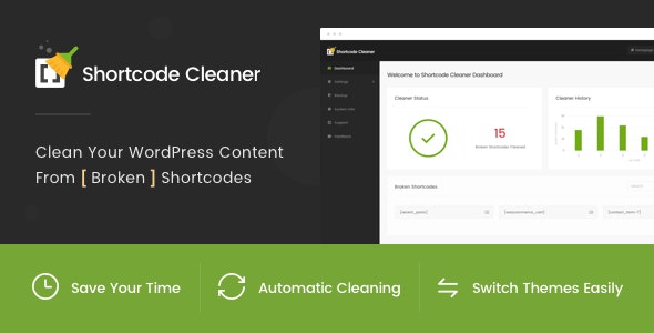 Shortcode Cleaner失效短代码内容清理WordPress插件V1.16 - 图片1 Shortcode Cleaner失效短代码内容清理WordPress插件V1.16 - 图片1