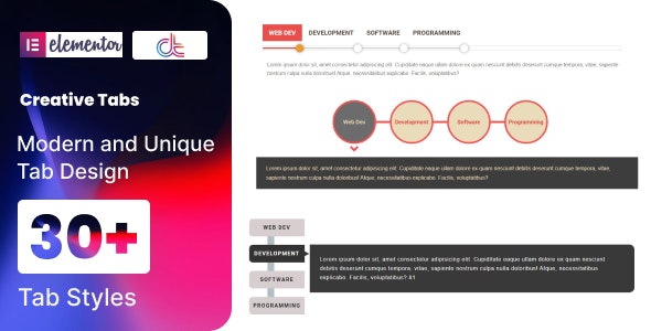 Creative Tabs addon创意选项卡元素Elementor组件V1.0 Creative Tabs addon创意选项卡元素Elementor组件V1.0