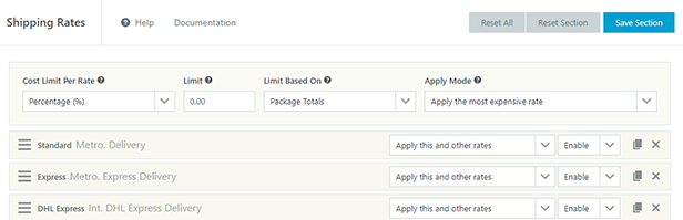 灵活运费表WooCommerce插件Shipping Rate Table V1.0-1