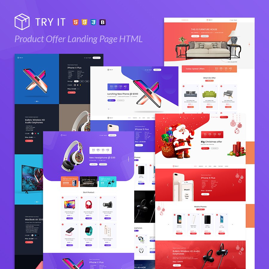 HTML5模板Tryit 1.3 产品促销和新品发布推介落地页网站模板 - 图片2 HTML5模板Tryit 1.3 产品促销和新品发布推介落地页网站模板 - 图片2