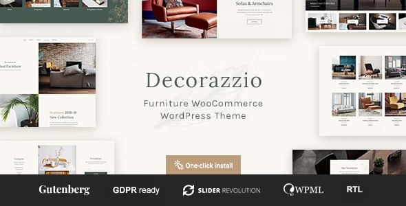 WordPress主题Decorazzio室内设计和家具店网站模板 WordPress主题Decorazzio室内设计和家具店网站模板
