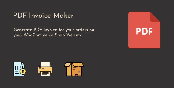 WooCommerce PDF Invoice Maker 1.0.9 电子发票制作器插件 WooCommerce PDF Invoice Maker 1.0.9 电子发票制作器插件