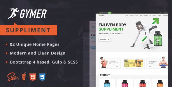 Gymer健身补剂营养品销售电子商务网站HTML5模板 Gymer健身补剂营养品销售电子商务网站HTML5模板