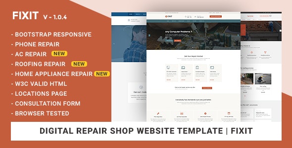 Fixit手机和电脑维修中心HTML5网站模板V1.0.4 Fixit手机和电脑维修中心HTML5网站模板V1.0.4