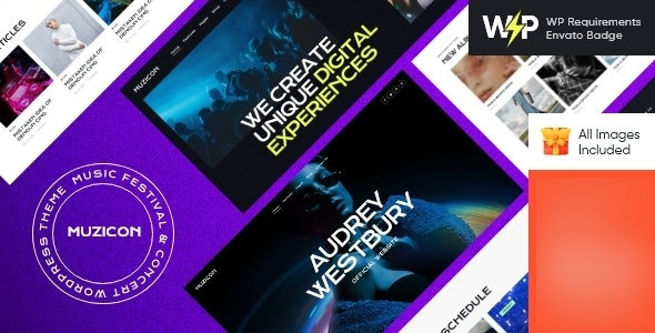 Muzicon(v1.9)音乐会和演唱会活动网站WordPress主题 Muzicon(v1.9)音乐会和演唱会活动网站WordPress主题