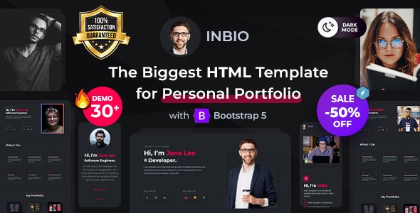 InBio含30组演示单页个人简历作品集HTML5网站模板V1.2.1 - 图片1 InBio含30组演示单页个人简历作品集HTML5网站模板V1.2.1 - 图片1