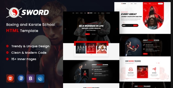 SWORD混合拳击和武术培训机构HTML5网站模板V1.1 - 图片1 SWORD混合拳击和武术培训机构HTML5网站模板V1.1 - 图片1