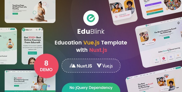 EduBlink含8组演示网课系统教育网站Vue Nuxt JS模板1.0 - 图片1 EduBlink含8组演示网课系统教育网站Vue Nuxt JS模板1.0 - 图片1