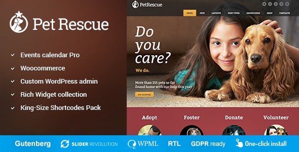 Petscue WordPress主题_宠物收容救助网站模板 Petscue WordPress主题_宠物收容救助网站模板