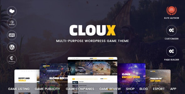 Cloux游戏开发商和游戏宣传点评网站WordPress主题V1.1.3版 Cloux游戏开发商和游戏宣传点评网站WordPress主题V1.1.3版
