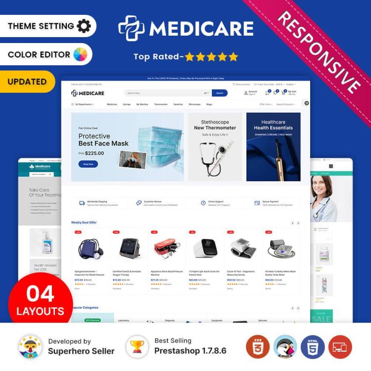 Medicare医药品器械和医疗耗材跨境电商Prestashop主题V3.0版 Medicare医药品器械和医疗耗材跨境电商Prestashop主题V3.0版