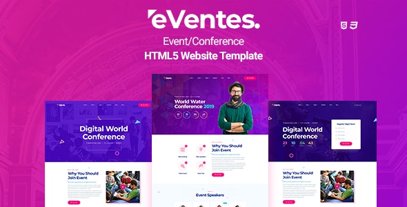 Eventes商务会议和经济学术交流活动网站HTML5模板 Eventes商务会议和经济学术交流活动网站HTML5模板