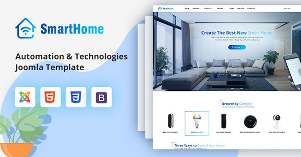 Sj SmartHome智能家居产品生产经销商网站Joomla模板 - 图片1 Sj SmartHome智能家居产品生产经销商网站Joomla模板 - 图片1