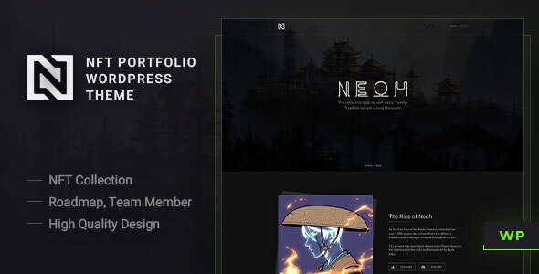 Neoh响应式NFT作品集落地页网站WordPress主题 Neoh响应式NFT作品集落地页网站WordPress主题