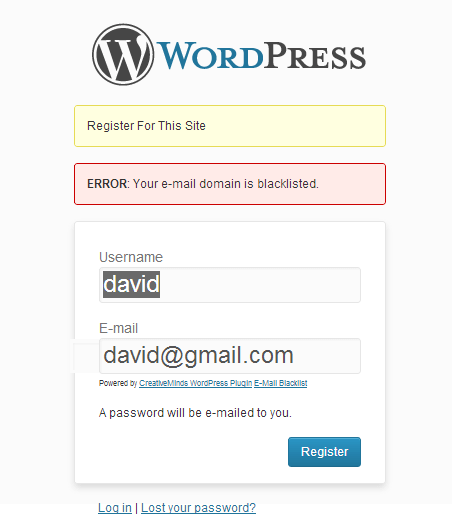 E-Mail Blacklist Pro注册邮箱黑名单WordPress插件-1