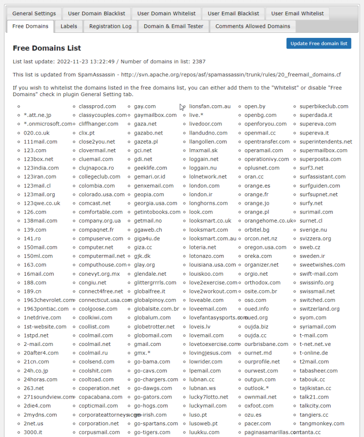 E-Mail Blacklist Pro注册邮箱黑名单WordPress插件-1