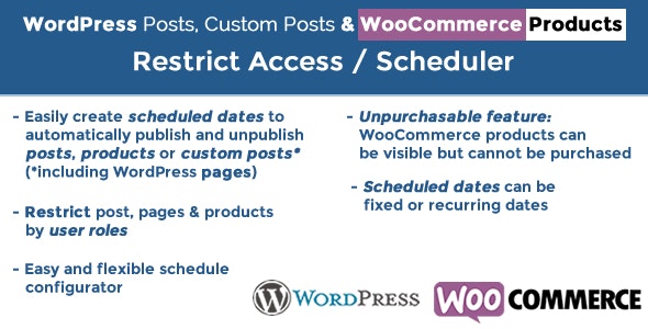 iScheduler文章和产品限制访问调度器WooCommerce插件 iScheduler文章和产品限制访问调度器WooCommerce插件