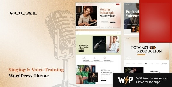 Vocal(v1.12)配音员培训和音乐学校网站WordPress主题 Vocal(v1.12)配音员培训和音乐学校网站WordPress主题